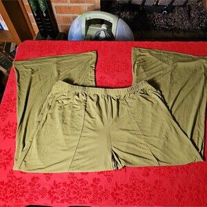 NWOT Joan Rivers Wide Leg Flow Pants Medium Green